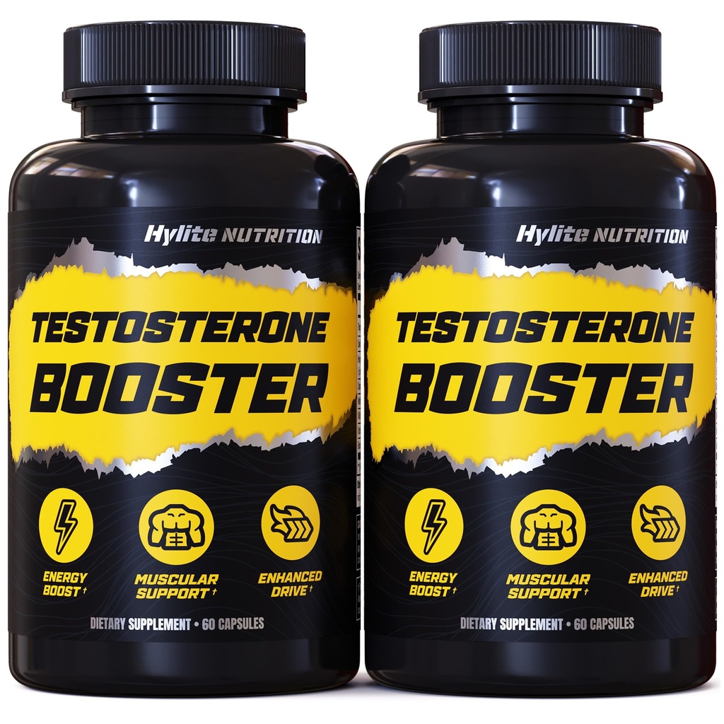 Testosteron Booster - Suplement testosteronu dla mężczyzn - Mężczyzna Wzmacnianie pigułki dla wzrostu mięśni, Libido, Stamina, Siła - Tongkat Ali Muscle Builder Workout Suplement - Total T Test Boost - 2 PACK