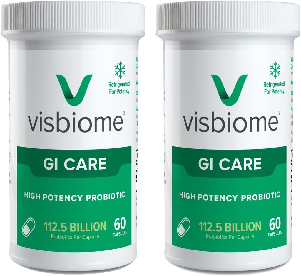 Visbiome ® GI Care - High Potency Probiotic - 112,5 Miliard CFU Live Probiotyki, Oryginalna formacja De Simone, Made in USA, 120 Kapsułki.