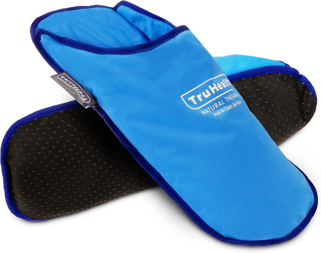 Spódnice do opatrunków do opatrunków neuropatycznych - 1 para, Blue Vinyl żel - Opakowania do opatrunków i zimnych pantofli do opatrunkowych stóp - Hot & Cold Therapy for Plantar Fascitis & Burning Sensation