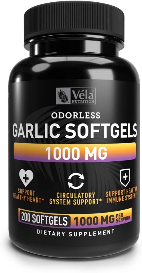Suplement do czosnku bezogonowy 124; 1000 mg na serwowanie 124; Wspomaganie zdrowia serca, cyrkulacji i układu immunologicznego 124; GMP Certified, Non-GMO, 3. testowane 124; 200 kapsułki