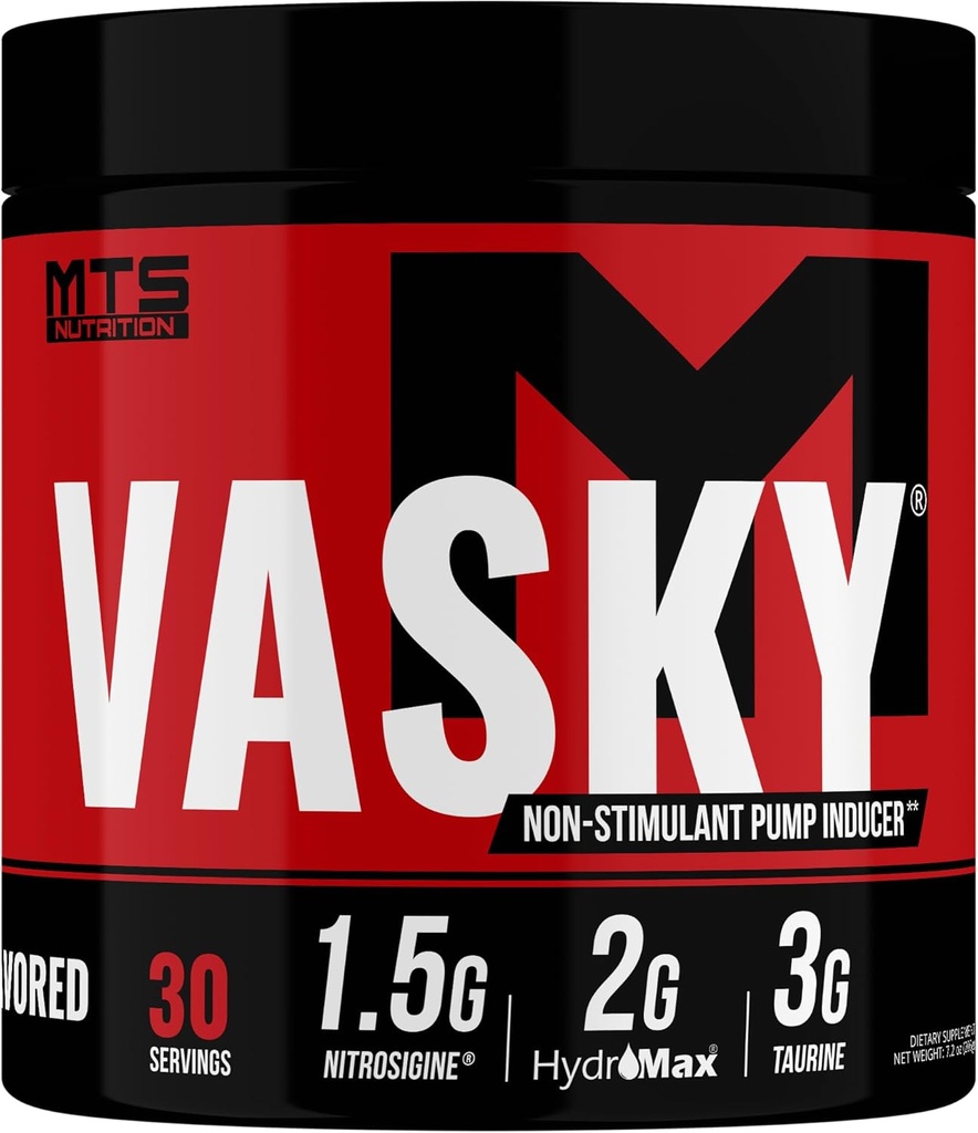 MTS Nutrition Vasky Non-Stimulant Pompa Inducer - Nasycenie mięśni Pretrenowanie - 30 Sługi Unflavored