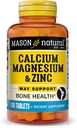 Mason Naturalny magnez wapniowy i cynk, 100, Day Supply, Wspiera normalne kości zdrowia i systemu immunologicznego Booster, 1 opakowanie