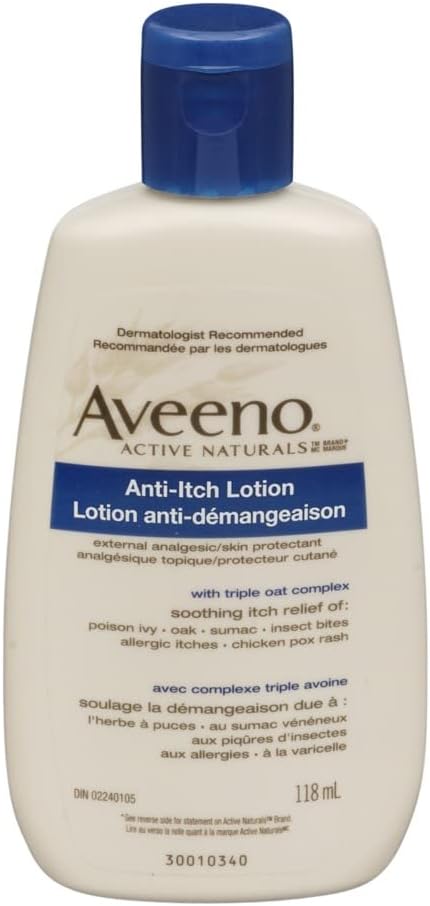Aveeno Anti-Itch skoncentrowany balsam z Calamine i Oat, Środek chroniący skórę przed prawidłowym działaniem Itch Relief od Poison Ivy, Insect Bites, Chick Pox, i Itches alergiczne, 4 fl. oz.