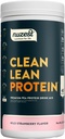 Nuzest - Proszek z protein grochowych - Białko o czystej barwie, Proszek z białka bazującego na roślinach wegetariańskich Premium, Bezmleczny, Bez glutenu, Bez GMO, Naturalnie Sweetened, Dzika Truskawka, 40 Służenie, 2.2 lb