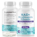 NAD + Suplement alternatywny - Nikotynamid liposomalny Ribozyd - Resveratrol & Quercetin - Wysoka czystość NAD Suplementy do anty- starzenia, Focus, Energia 120 Kapsułki