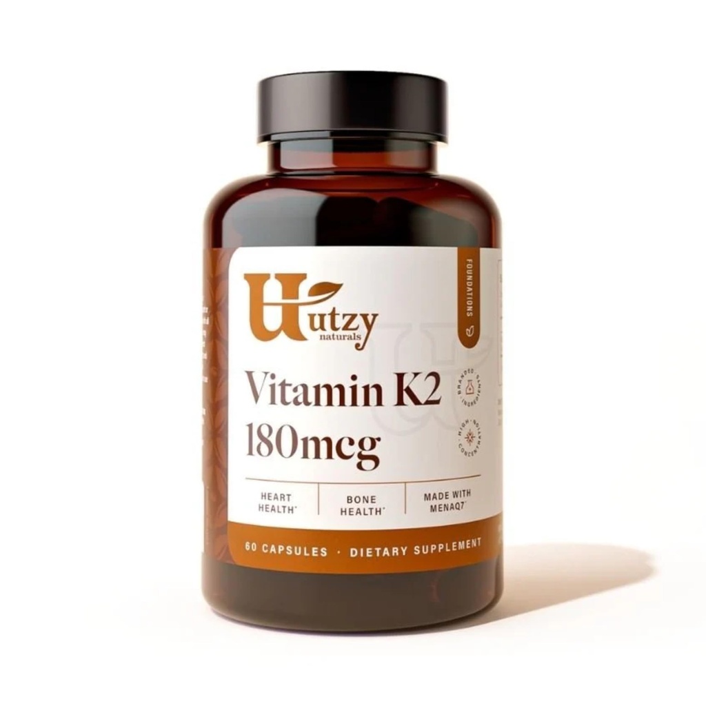 Utzy Naturals Witamina K2 Bilans 124; 180 µg MenaQ7 ® Forma K2 Bilans 124; Made in USA Bilans 124; 60 Kapsułki