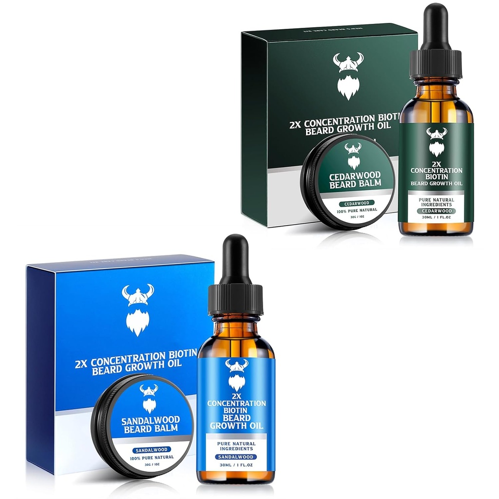 Sandalwood Beard Growth Oil with 2X Concentration Biotin for Men and Cedarwood Beard Growth Oil with 2X Concentration Biotin for Men is Natural Ingredients & Tickens Facial Hair Growth