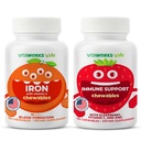 Dzieci Żelazko 10mg + Witamina C Chewables + Elderberry + Cynk + C Chewables Bundle