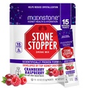 Moonstone Stone Stopper Drink Mix, Malina żurawinowa, Zapobieganie kamiennej nerki, Oszałamiający Ochraniacz Wapnia, opracowany przez urologów w celu poprawy nawodnienia i wsparcia zdrowia nerek, 15 Day Supply