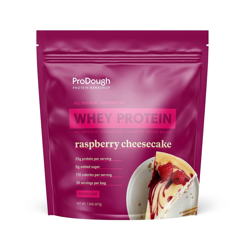 ProDough Gourmet Serwatka Izolacja hydrolizowane białka proszek do shake Mix- Easy Digest Enzym Mieszanka, 25 g białka na serwowanie, Natural Ingredients, Gluten Free, Keto Friendly (Sernik malinowy)