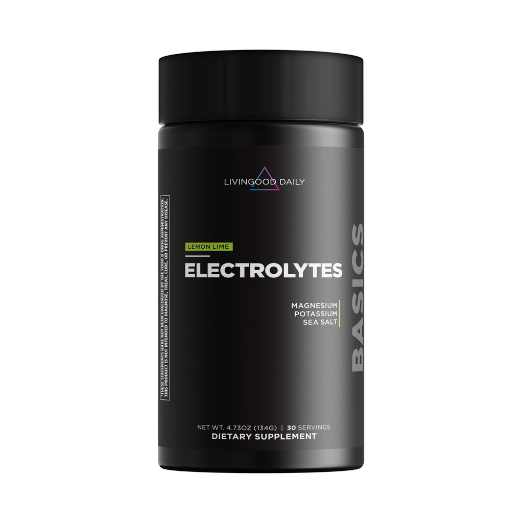 Livingood Daily Electrolytes Powder, Electrolytes Hydration Drink Mix Witamina C, Magnezu, Tauryny i soli morskiej, Suplement Electrolyte for Energy & Hydration, Keto, Lemon Lime Flavor, 30 Służenie