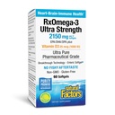 Naturalne czynniki RxOmega-3 Ultra Siła - Suplement diety dla wsparcia zdrowia mózgu i serca - Suplement do zdrowia oczu z EPA & DHA - Suplement z Omega-3 Kwasy tłuszczowe - 60 Softgels (30 Służenie)