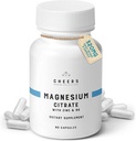 Serwetki Magnezu Citrate 320mg Siarczan 124; Wspiera zdrowie mięśni i nerwów, Immune Boost & Stress Relief Bilans 124; Suplementy magnezu z witaminą B6 & Cynk 124; Non-GMO, Wegan, Brak sztucznych składników