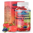 Suplement NAD Gummies Sugar- Free, NAD Nikotynamid Riboside Resveratrol 900mg w. Quercetin, Kolagen Biotin & Witamina, Wysoka moc NAD Resveratrol Suplementy dla anty starzenia, Energia, Focus