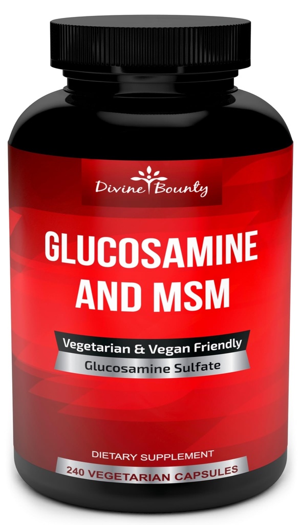 Boski suplement glukozaminy Bounty Glucozamine (2000mg na serwowanie) z MSM - 240 Kapsułki małych warzyw - Brak skorupiaków lub szkodliwych dodatków