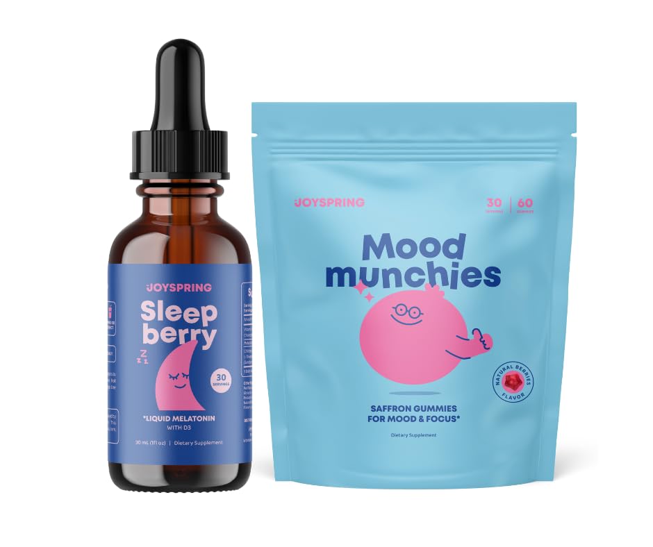 JoySpring SleepBerry Melatonin z żeberka i żeberka szafranowe dla dzieci - Mood Support Supplement