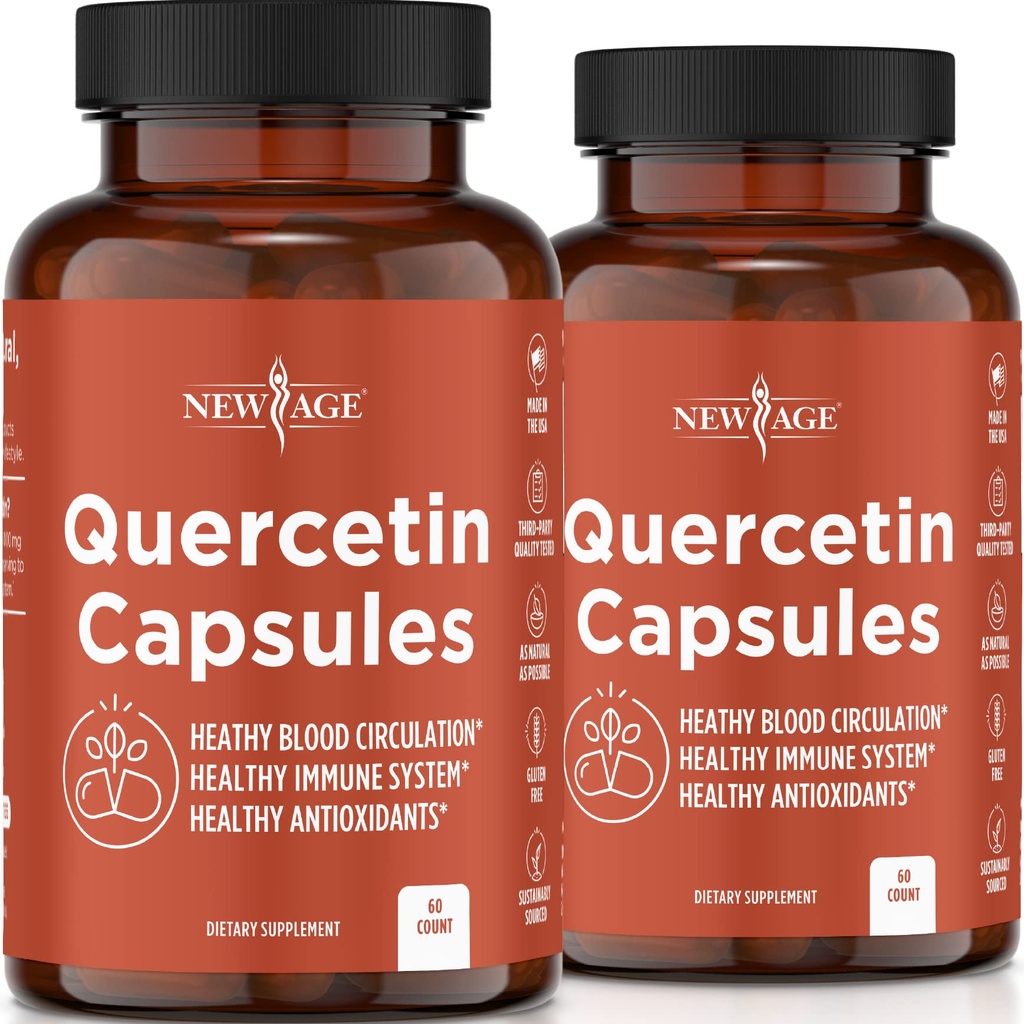 Nowy wiek Quercetin 1000mg Quercetin Kapsułki wegetariańskie 120 Count