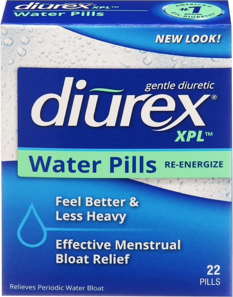 Diurex XPL Reenergizing Water Pills - Relieve Bloating & Fatigue - 22 Count