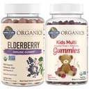 Garden of Life Organics Kids Imimmunological Bundle - Gummies immunologiczne Elderberry (120 Count) + Certified Organic Kids Multivitamin Gummies, Non-GMO, Gluten Free, Cherry (120 Count)