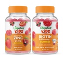Żywe Cynk 25mg Dzieci + Biotin Dzieci, Gummies Bundle - Great Desting, Suplement witaminy, Gluten Free, GMO Free, Gummy do żucia