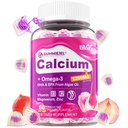 Bezcukrowe Gummeje wapniowe dla kobiet i mężczyzn 1000mg, Witamina D3 K2, Magnez, Cynk, Bor, Mangan, Miedź, Ultimate Absorption Calcium Supplements for Bone, Muscle & Immune - Wegan, 60 Hrabia