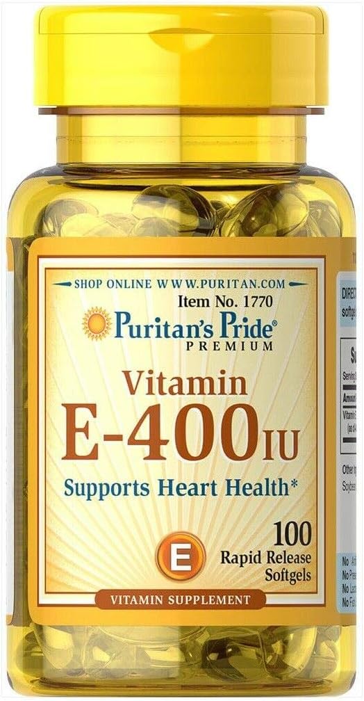 Puritan 's Pride Witamina E 400 IU Softgels, 100 Count