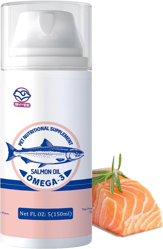 Wild Salmon Fish Oil for Small Dogs & Cats -3X Omega 3 Skin & Coat Support - Skoncentrowany emulsyfikowany suplement diety dla zwierząt domowych - Natural EPA + DHA Fatty Acids for Joint Function, Immune & Heart Health