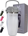 Butelka shaker do mieszanek protein - Double Wall Stainless Steel, Dla Shakes, Smoothies, Koktails -Leak- Dowód, 26oz, Copper- Izolowane Puchar Blendera, BPA- Free narzędzia do mieszania potrzebne, (Arctic Pearl)