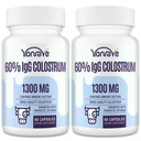 Bovine Colostrum Suplement kapsułki 1300mg - Extra High 60% IgG Bovine Colostrum - Gut, Kości, Ćwiczenia, Immune - 120 Kapsułki