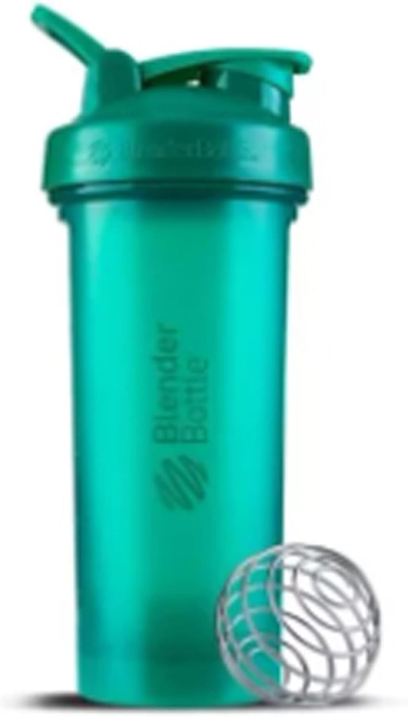 BlenderBottle Shaker Butelka z Pill Organizer and Storage for Protein Powder ProStak System, 22- Ounce, Teal