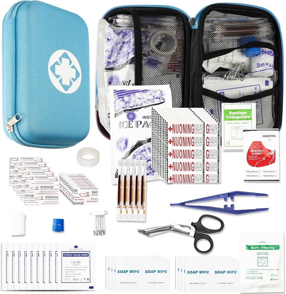 Car- Home Survival First- Aid Kit Emergency- Kit - Blue 273Piece Sprzęt Travel Supplies First Aid Set Home Essentials Camping Turystyka YIDERBO