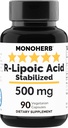 Kwas r- lipoinowy 500 mg - 90 Kapsułek Veg - stabilizowany kwas r- alfa- lipoinowy