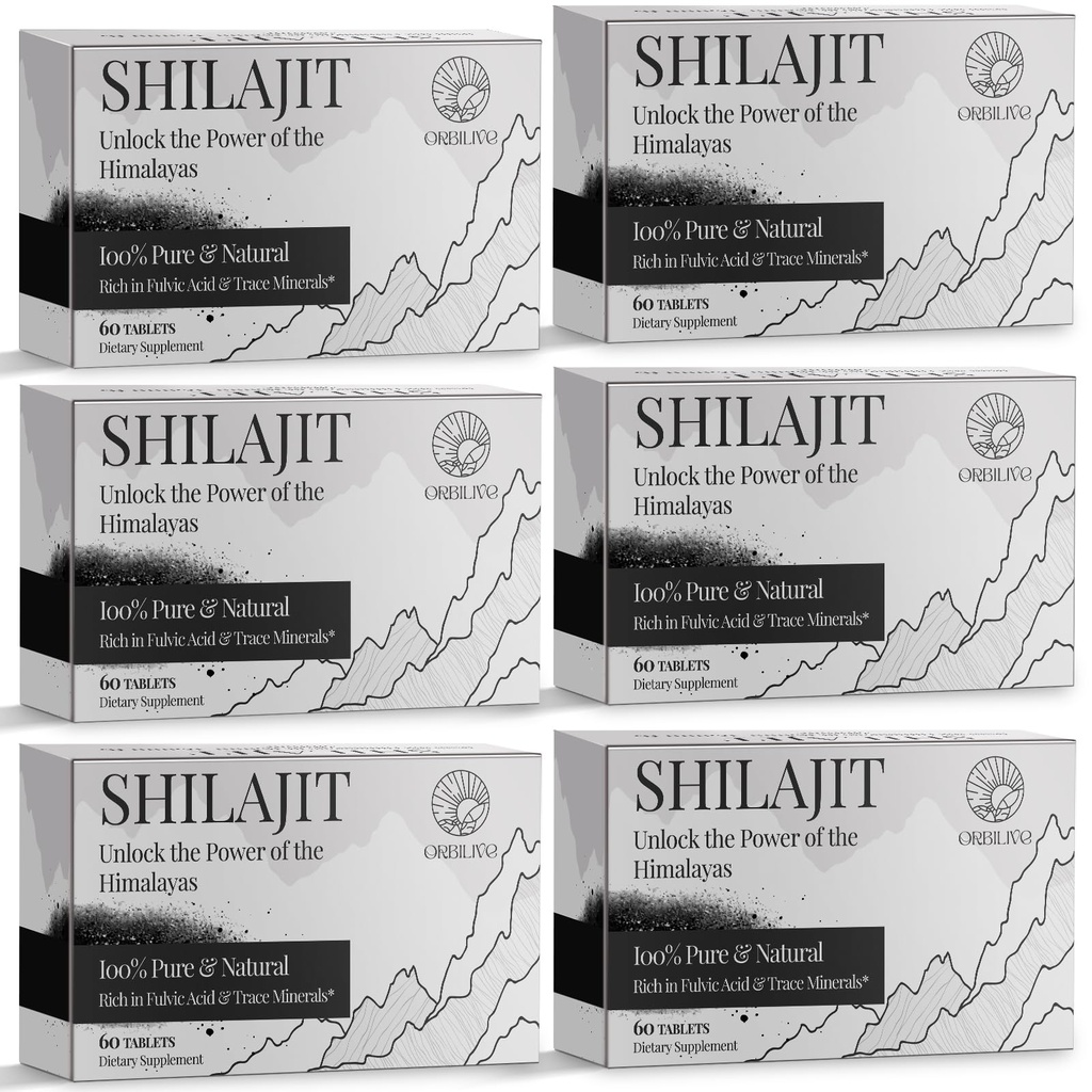 30 000 mg Shilajit Tablets, 100% Shilajit Pure, Himalayan Organic, Shilajit for Men and Women Rich in Fulvic Acid & 85 + Ślady minerałów, suplement Shilajit dla energii i układu immunologicznego, 360