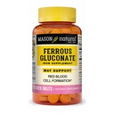 Mason Naturalny Glukonian Żelaza - Wspiera powstawanie czerwonej krwinki, Delikatność na Żelaza suplement żołądkowy, 100 tabletek
