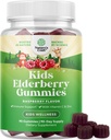 Nature Craft Sambucus Elderberry Gummies for Kids Health - Pyszne Gummeje Black Elderberry z cynku i witaminy C dla dzieci wsparcia immunologicznego - Żelatyna i gluten Free Non-GMO Wsparcie odporności 90