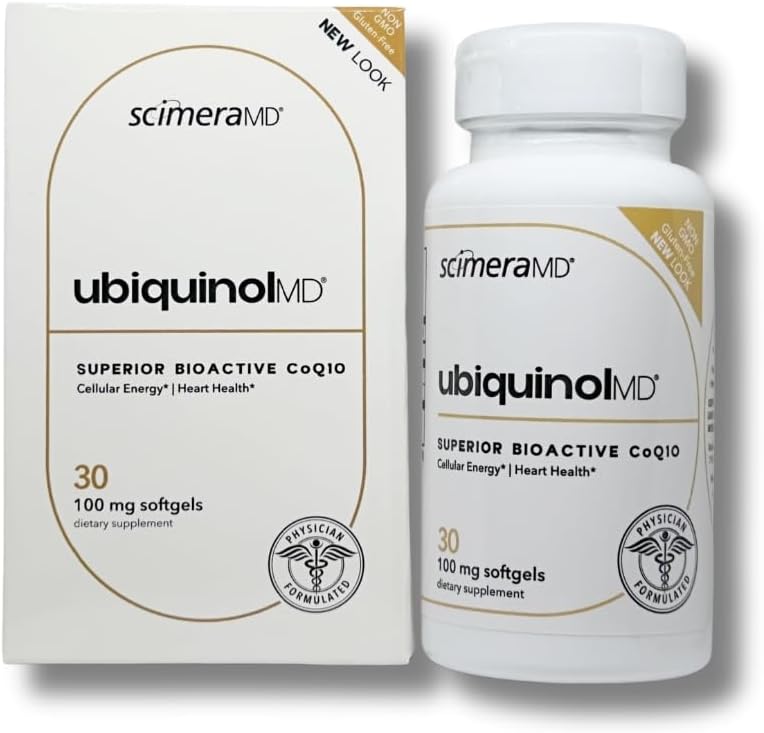 ScimeraMD ® Ubichinol Koenzym Q10 Kaneka QH Suplement przeciwutleniający dla Heart Health and Cellular Energy Production, 30 CT