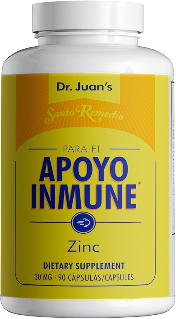 Santo Remedio Cynk, z pikolinatu cynku i dihydratu glukonianu, suplement diety, zasadnicze minerały dla ogólnego wsparcia, 30 mg, 90 Kapsułki na butelkę Równoważne 90 dawek