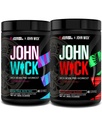 Jacked Factory X John Wick - Wick Mode Pre Workout Powder - Intensywna energia, Battle- Ready Focus, Niepowstrzymane zaangażowanie i Sheer Will - Baba Yaga Blue Raz & Osaka Cherry Blossom (80 Sług)