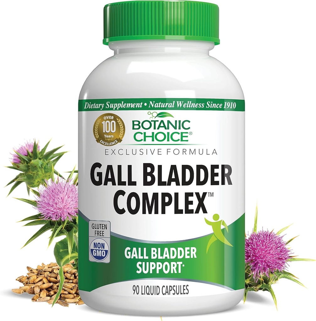 Botaniczny wybór Gall Bladder Complex - Codzienne suplement dla dorosłych - Pomaga zdrowe funkcje trawienne Zbuduj, że prowadzi do wzdęcia Burping i Discomfort 90 Kapsułki