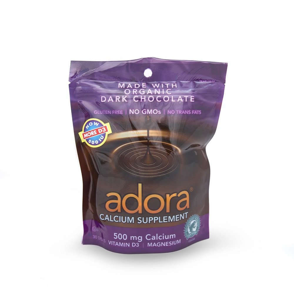 Adora suplement wapnia ciemna czekolada, 30 Hrabia (Value Pack of 3)