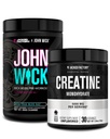 Jacked Factory X John Wick - Wick Mode Pre Workout Powder (Baba Yaga Blue Raz, 40 Servings) & Stworzenie Monohydrat Powder (Unflavored, 30 Servings)