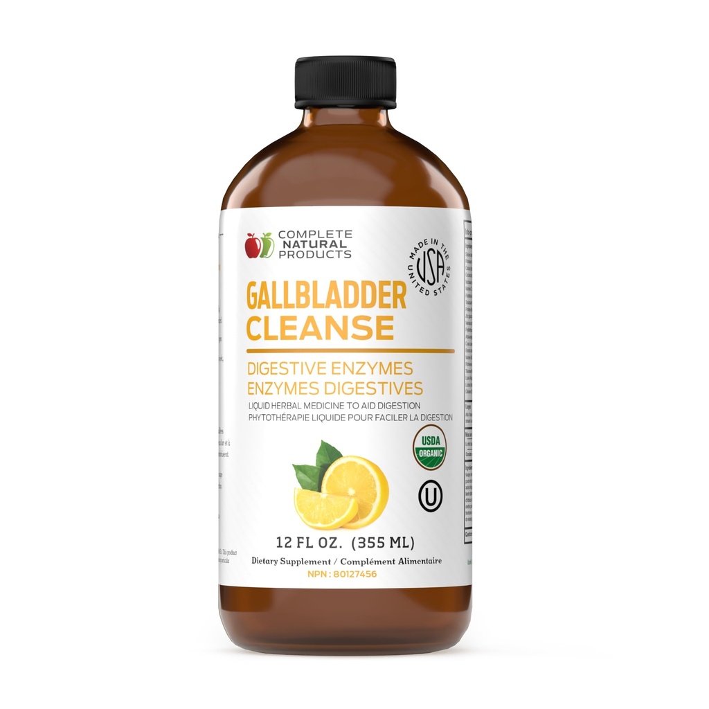 Kompletny naturalny pęcherzyk żółciowy Complete - Liquid Supplement for Gallebrook Support, Liver Cleanse, and Digestive Health with Apple Cider Vinegar, Turmeric, Beet, Digestive Enzymes, Milk Thistle - 12oz