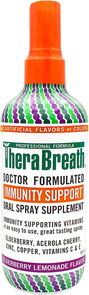 TeraBreath Immunitety Supplement Doctor Spreparowane suplement do rozpylania jamy ustnej, Lemoniada Elderberry, 10 unce
