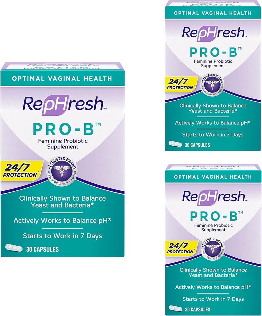 RepHresh Pro- B Probiotyczny suplement żeński Kapsułki (opakowanie po 3)