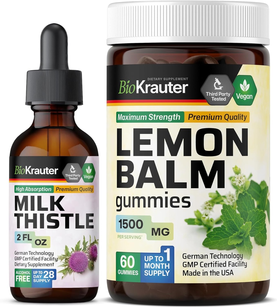 BIO KRAUTER Mleko cienka nalewka 2 Fl. Oz. & Lemon Balm 60 Gummies