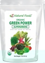 Z Natural Foods Organic Greens Superfood Powder - Barley Grass, Wheatgrass, Spirulina, Spinach, Brokuły, Alfalfa Leaf, Burak Root, Pomidor, Dulse & Moringa - Raw Vegan gluten Free - 1lb