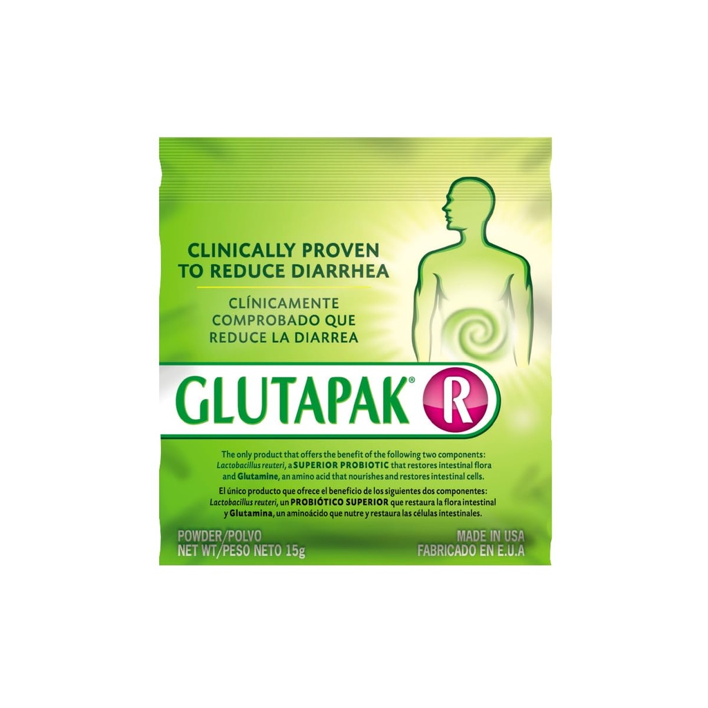 Proszek do trawienia z L- glutamina i Lactobacillus reuteri - Pomaga Gut Barrier, Microbiome Balance & Nutricent Absorption - 15 g Sachets, 3- Pack, Gluten i Laktoza Free