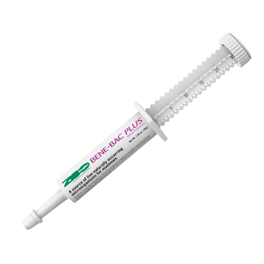 Pet- Ag Zoologic Bene- Bac Plus Mammal Gel - 30 gm Syringe - FOS & Probiotyki dla psów, kotów, Egzotycznych i Wildlife Mammals