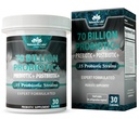 NaturaLife Labs Probiotyka 70 Miliard CFU - 15 Szczepów z Organic Prebiotic & Postbiotic - 3- in-1 Formuła - 30 Kapsułki Vegan