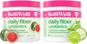 Belli Welli Daily Fiber Supplement Bundle - Bakłażan Lime Mint & Arbuz - z Collagen, Probiotyki i Electrolytes - Odświeżanie Wellness Flavors, 32 Łączne służby